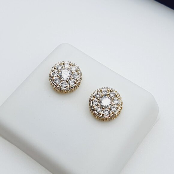 "14K Gold Plated Cubic Zircon Earrings, INUS1BR150 - Picture 5 of 8